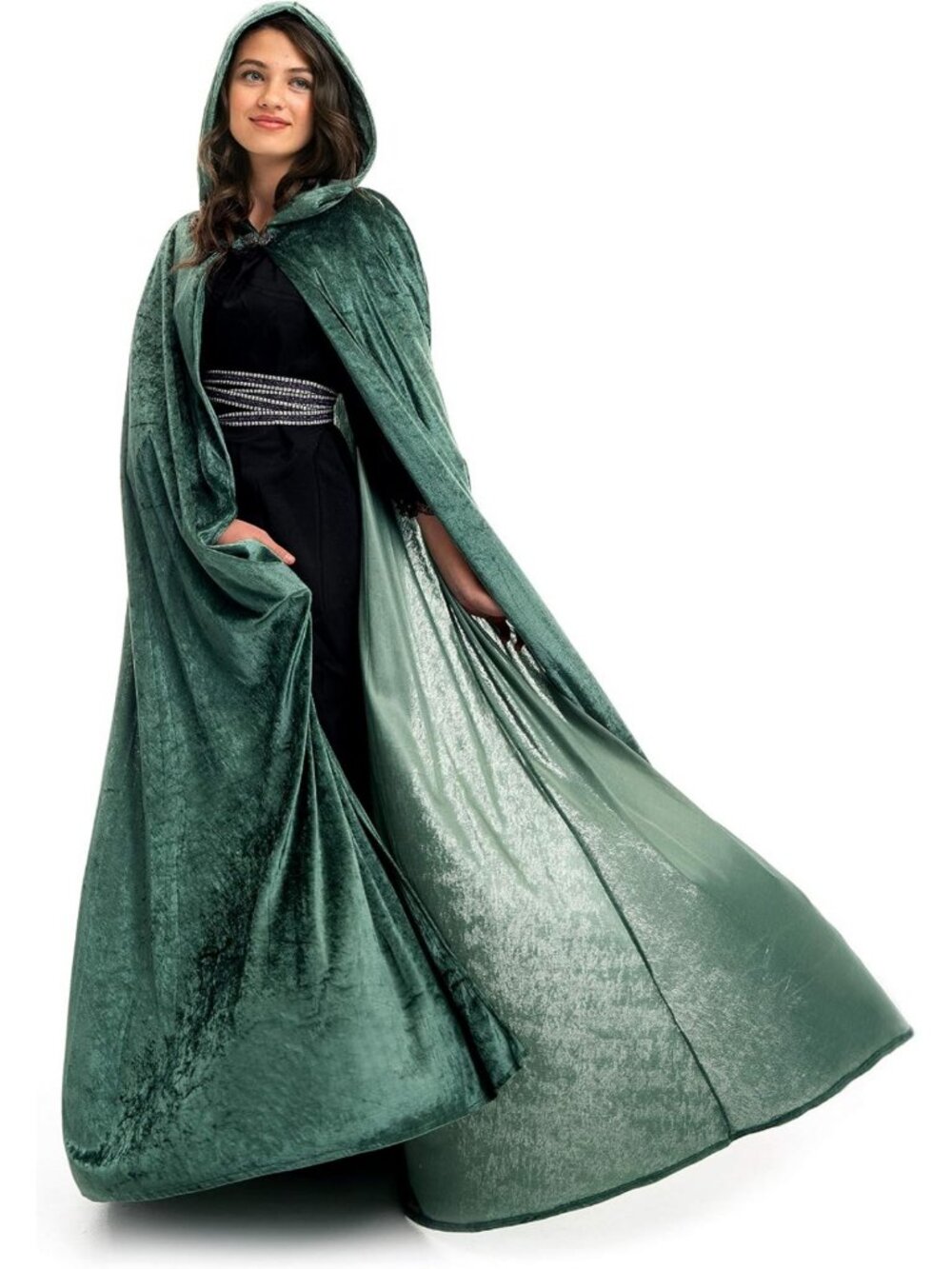 Deluxe Velvet Adult Cloak Cape with Lined Hood - Machine Washable Cosplay